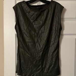 BCBGMaxAzria Dark Green Sleeveless Blouse
